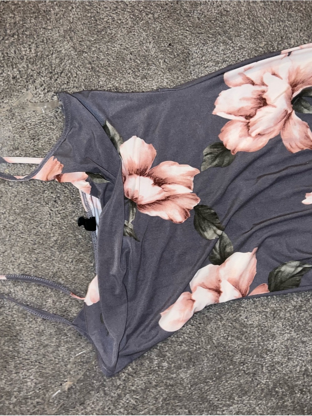 Windsor Charcoal Maxi Dress with Blush Floral Print - Picture 4 of 5
